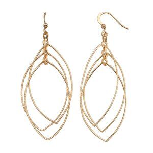 Sonoma Goods For Life® Nickel Free Triple Marquise Drop Earrings- Gold Tone